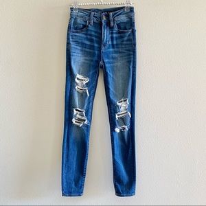 American Eagle Hi Rise Ripped Jeggings Size 00